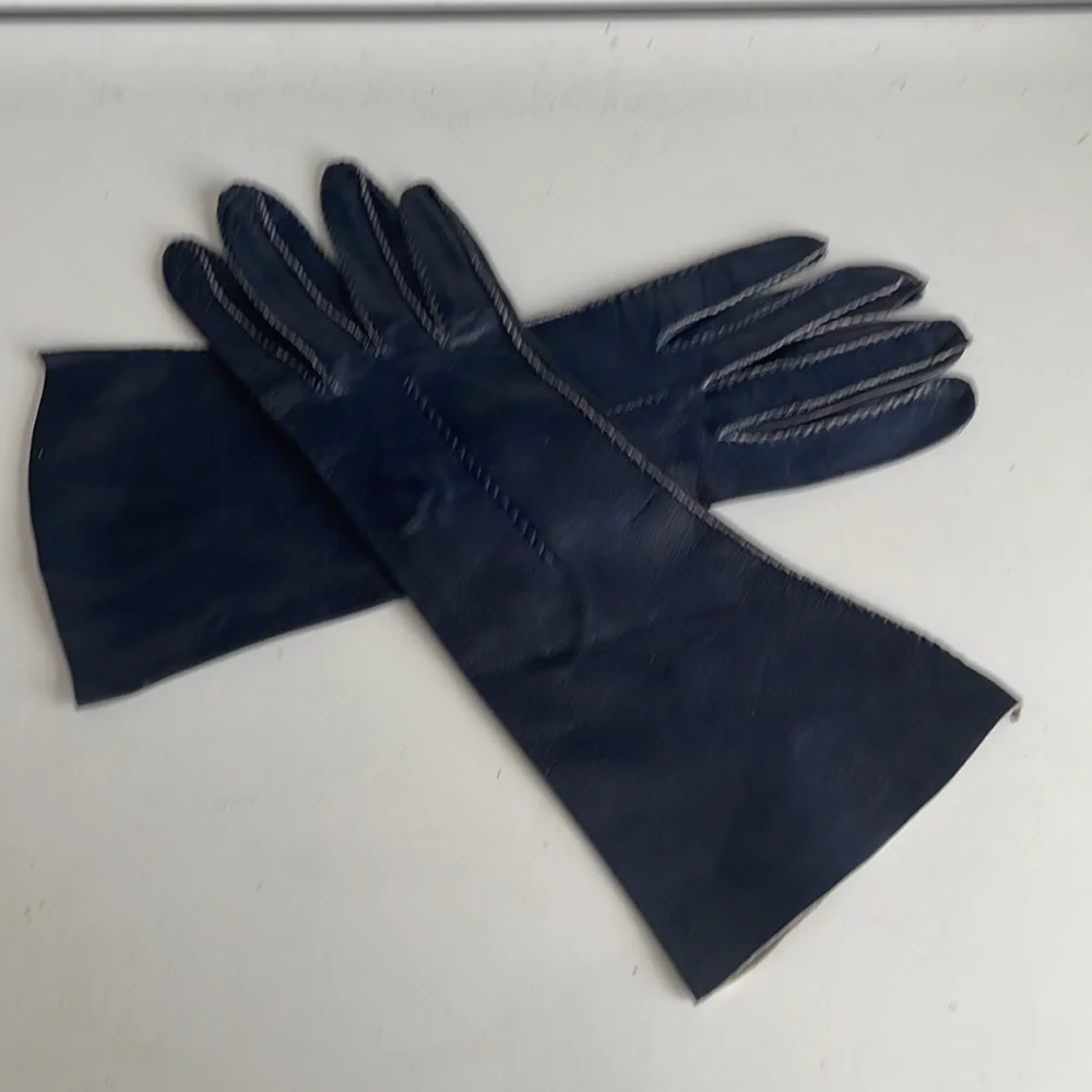Vintage Casualaire by Kay Fuchs black leather gloves womens size 6 1/2 handmade